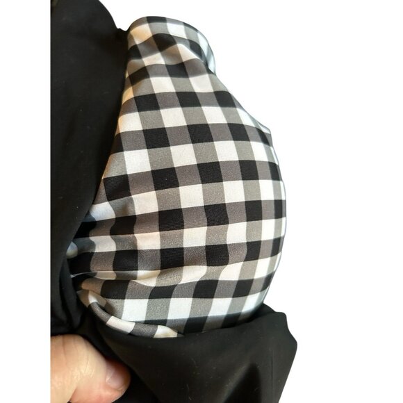 COCOSHIP Sailor Pin Up Swimsuit One Piece Skirtini Gingham Plaid Black Medium - Picture 4 of 7